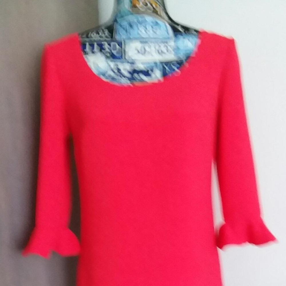 Red Bell Sleeve Ann Taylor Dress